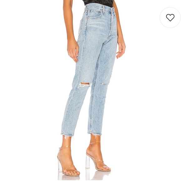 Agolde Revolve Jamie High Rise Classic Jeans in Shakedown size 28 90s distressed